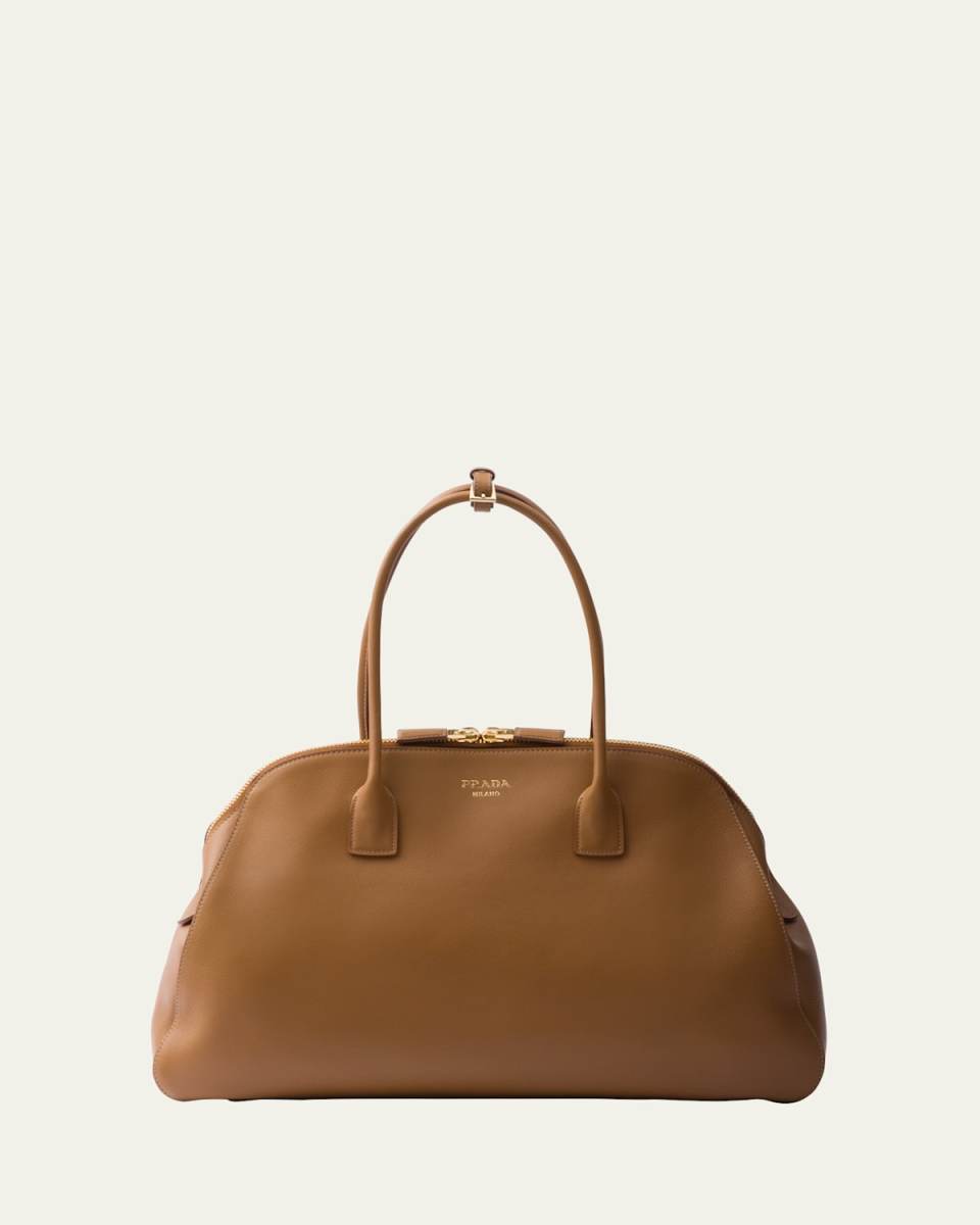Grain Leather Top-Handle Bag